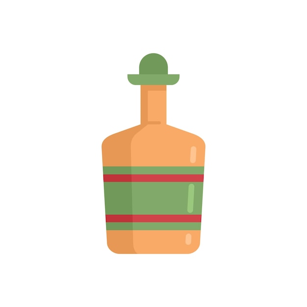 Bartender tequila bottle icon Flat illustration of bartender tequila bottle vector icon for web design