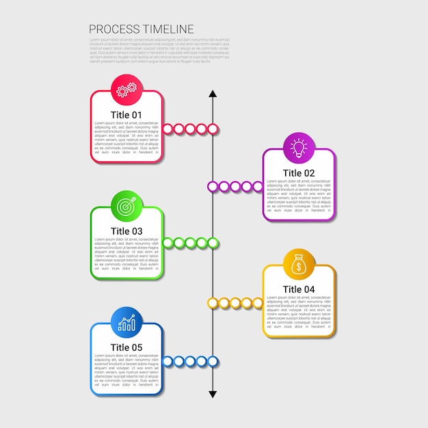Basic infographic template with 5 steps process or options process chart Used for process