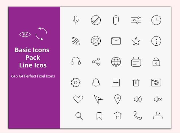Basic Pack Line icons set