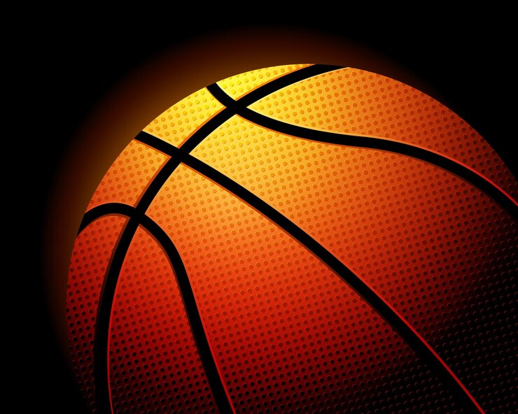 Vektori basketball ball on black