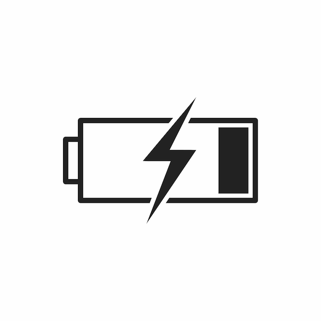 battery charger icon flat style on white background