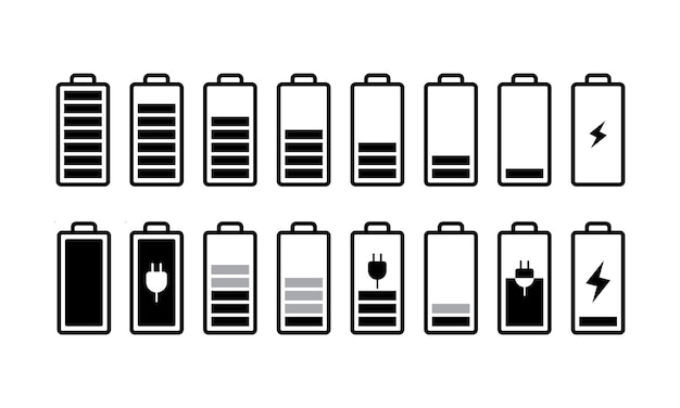 Battery Icon Illustration Vector Set