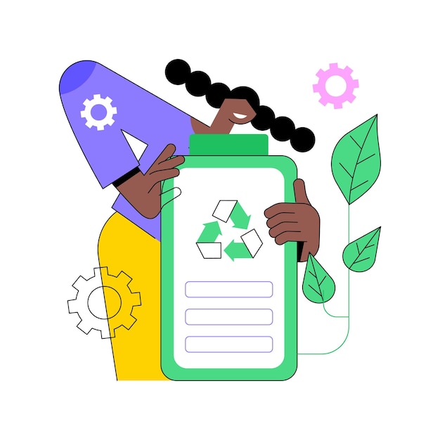 Battery recycling abstract concept vector illustration