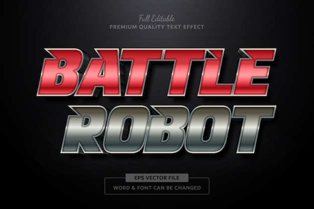 Battle Robot Game Title editable text effect font style