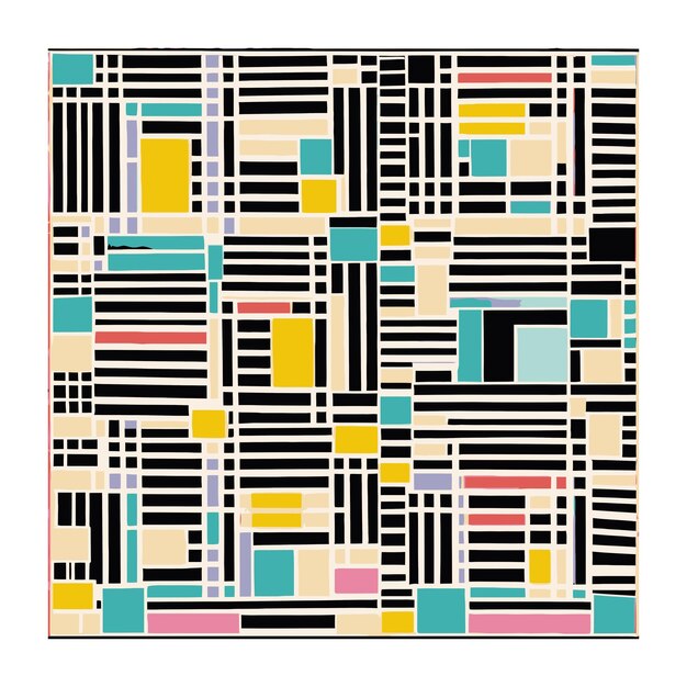 Bauhaus Geometric Colorblocks Colorful Pattern