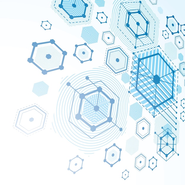 bauhaus retro wallpaper, perspective blue art vector background made using lines and honeycombs. geometric graphic 1960s illustration can be used as booklet cover design.