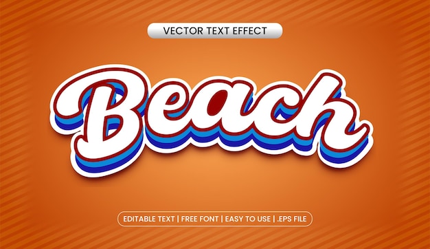 Beach Vector text effect colorful