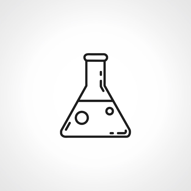 beaker vector thin line icon laboratory flask linear icon