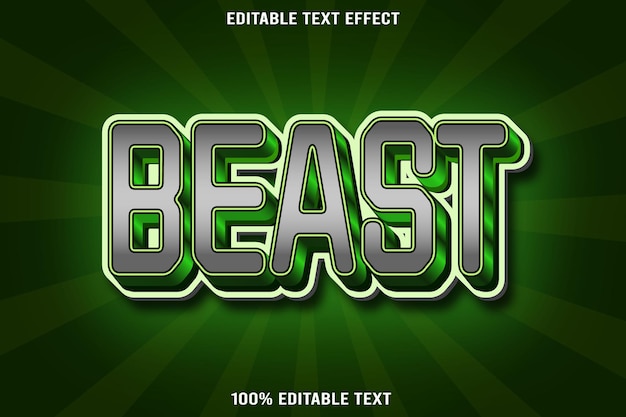 Beast editable text effect 3d emboss modern style