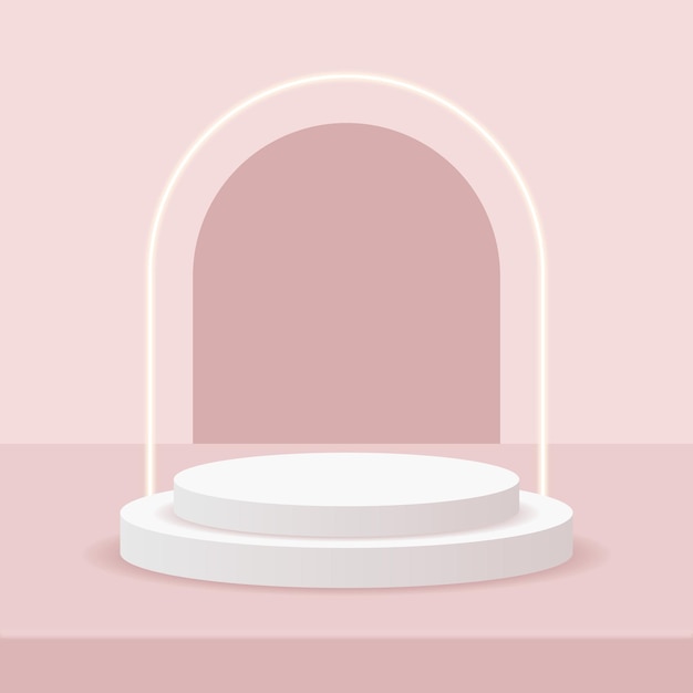 beautiful 3d pink podium product display template