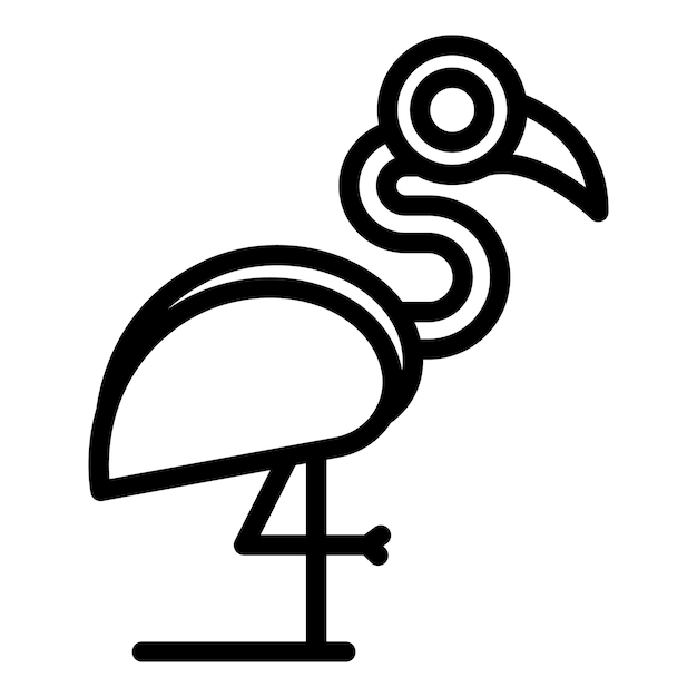 beautiful flamingo icon outline beautiful flamingo vector icon for web design isolated on white background