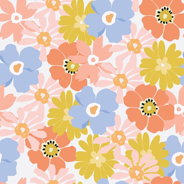 beautiful florals seamless repeat pattern