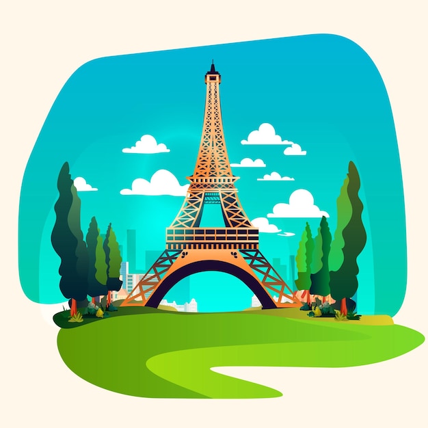 Beautiful scene with landmarks in travel journey on holidays vacation summer tour concept