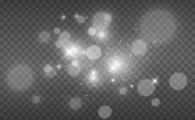 Beautiful sparks shine with special light. Vector sparkles on a transparent background. Christmas abstract pattern. A beautiful illustration for the postcard. The background for the image. Luminaries.