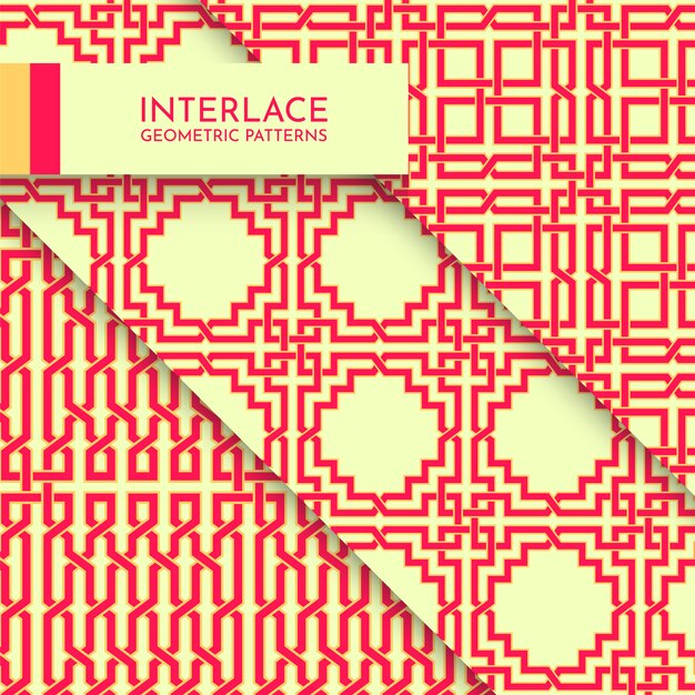 Beautiful Vibrant Interlace Modern Complex Geometric Patterns Collection