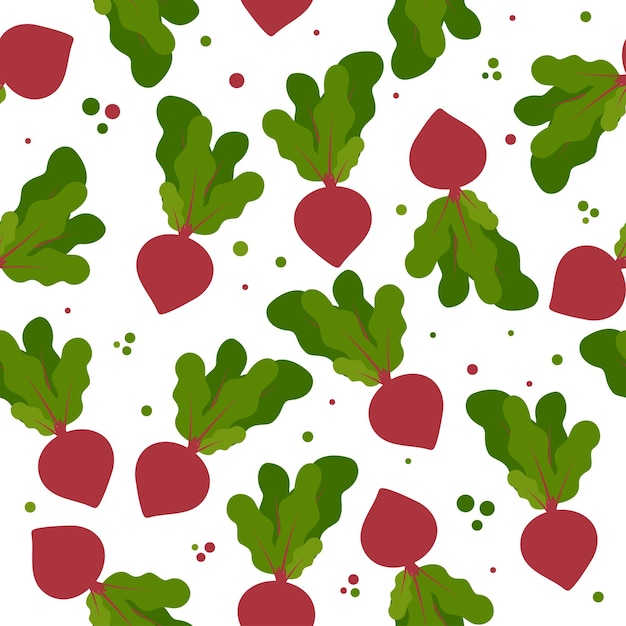beet root flat design seamless pattern seamless pattern with leaves and vegetable beet root