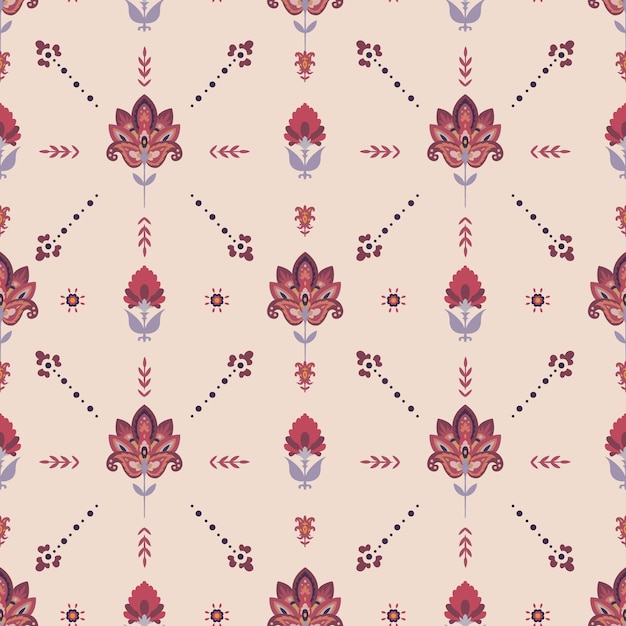 Beige Background Floral Motif vector