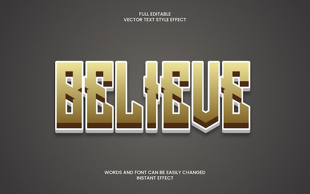 believe text effect
