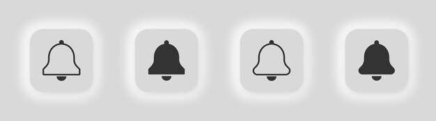 Bell icon set Notification illustration symbol Sign alarm clock vector desing