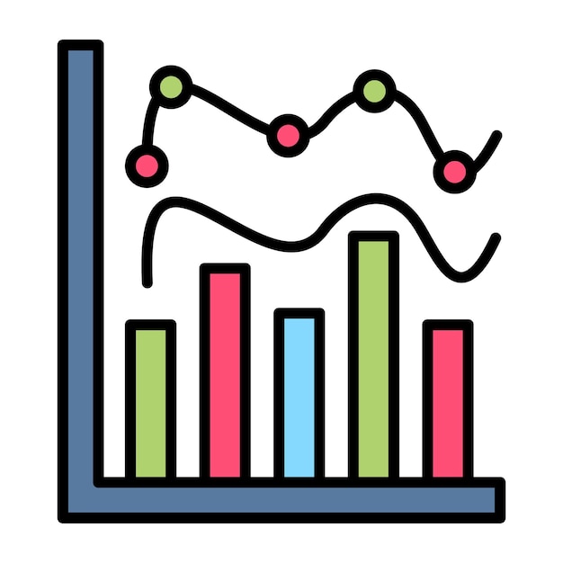 Bell Shaped Graph Flat Illustration