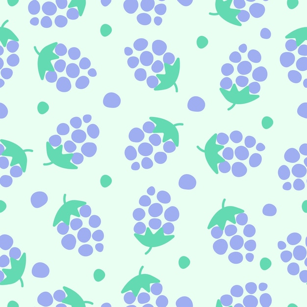 Berry vector grapes seamless pattern