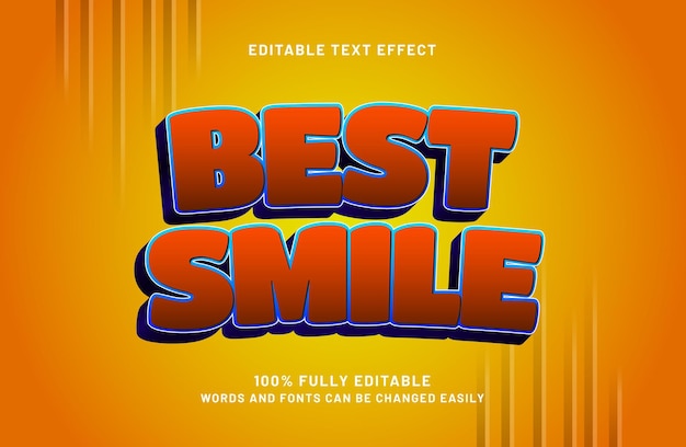 best smile editable text effect in cartoon and kids text style
