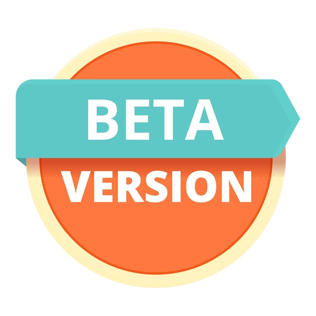 Beta version icon cartoon vector Web design Digital program