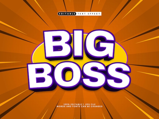 big boss editable text effect in simple and modern text style