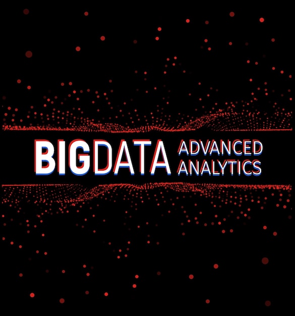 Big data -abstraktin vektorin visualisointi Viivojen ja pisteiden muodostama kokonaisuus Big data -yhteys monimutkainen Graafinen fraktaalielementin tausta Vektorikuvitus