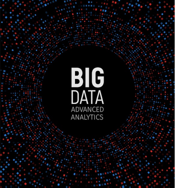 Big data -abstraktin vektorin visualisointi Viivojen ja pisteiden muodostama kokonaisuus Big data -yhteys monimutkainen Graafinen fraktaalielementin tausta Vektorikuvitus