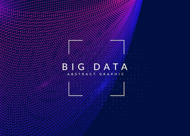 Big data background. Technology for visualization, artificial intelligence, deep learning and quantum computing. Design template for intelligence concept. Vector big data backdrop.