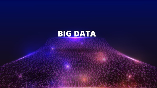 Big data flow Abstract technology background Binary code Information encryption Digital communication funnel Cyber energy connect One or zero symbols Vector illustration pattern