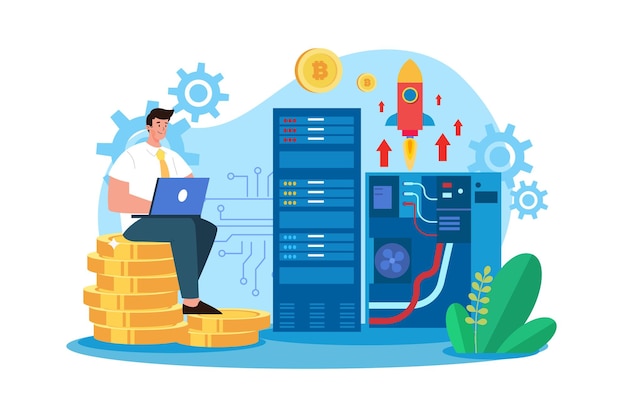 Big Data Processing Illustration concept on white background