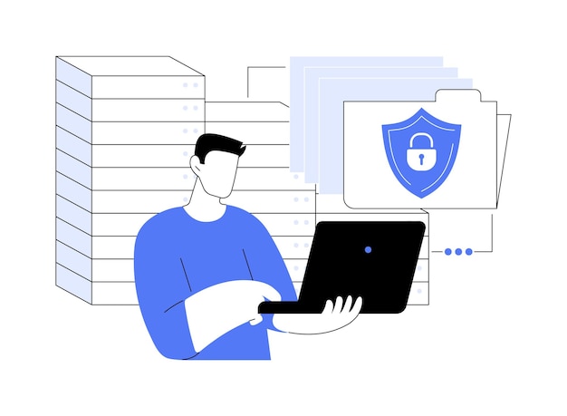 Big data security isolated cartoon vector illustrations