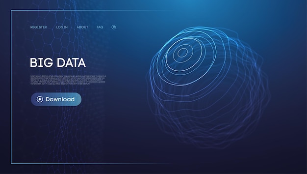 Big data visualization concept with abstract swirls