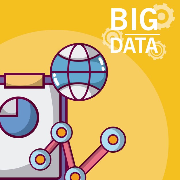 Big data with statistics vector illustration graphic design