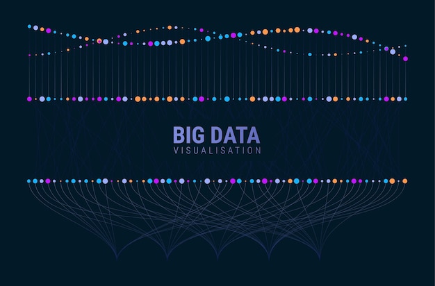 Big datan visuaalinen tietotausta Sosiaalisen verkoston konsepti Yhteysvektoritausta