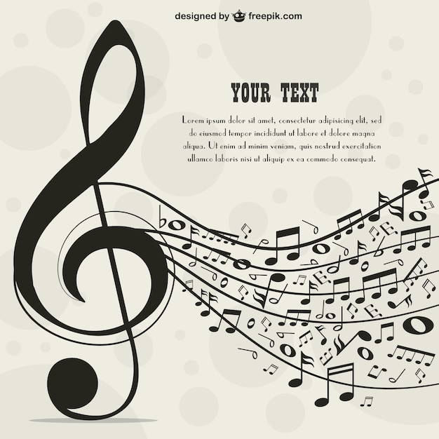 Big music key background with music notes