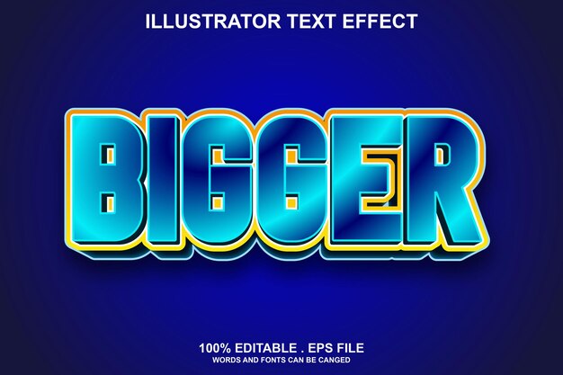 bigger text effect editable