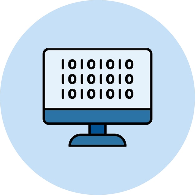 Binary Code Flat Illustration