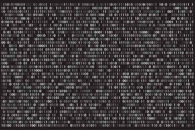 Binary Code Matrix Binary words vector background Tech data analysis vector Background