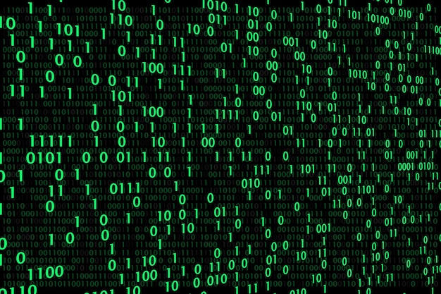Binary Code Matrix Binary words vector background Tech data analysis vector Background