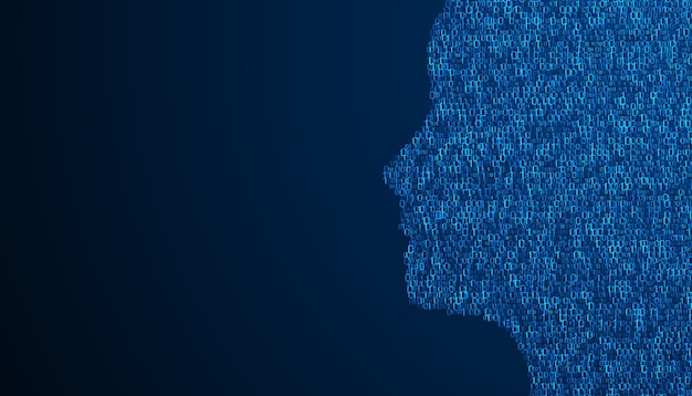 Binary code numbers of the computer matrix Concept of coding hacker