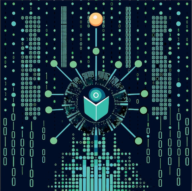 Binary code pattern digital technology background abstract matrix programming computer code