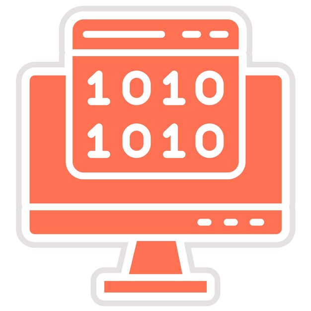 binary code vector icon design illustration