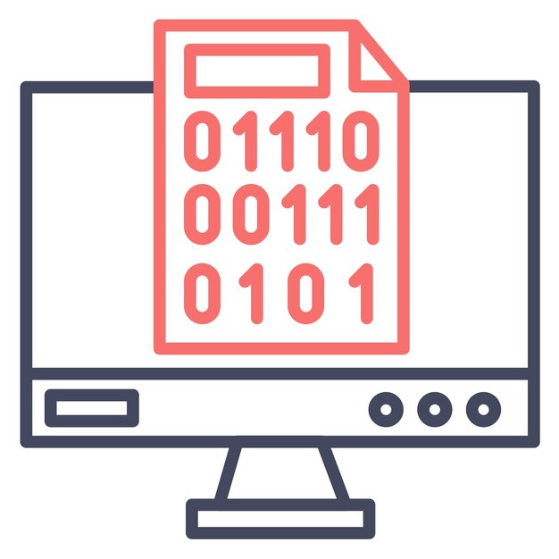 Binary Code Vector Illustration Style