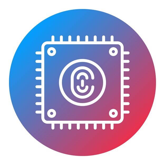 biometric cpu icon vector image can be used for biometrics