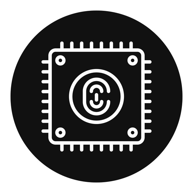 biometric cpu icon vector image can be used for biometrics