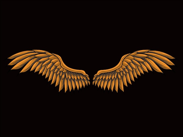 bird wings vector design for elements color editable