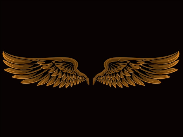 bird wings vector design for elements editable color